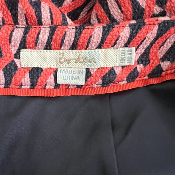 Boden Pencil Skirt Geometric Textured Jacquard blue red pink sz 4 - Picture 5 of 6